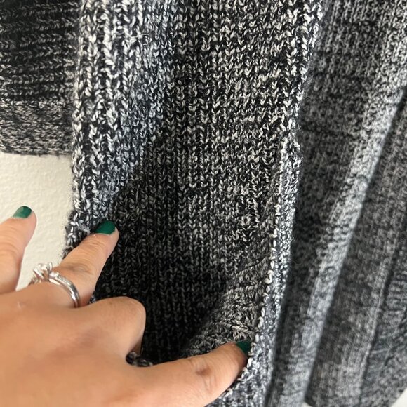 Sumisumi Womens Marled Black Chunky Knit Open Cardigan Wool Blend Size F - Picture 3 of 8